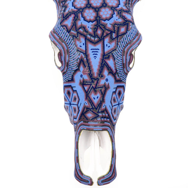 Huichol Beaded Bull Skull Wall Mount Mexican Folk Art - VivaMexico.com