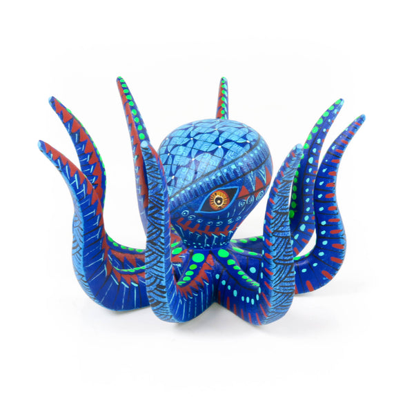 Blue Octopus - Oaxacan Alebrije Wood Carving