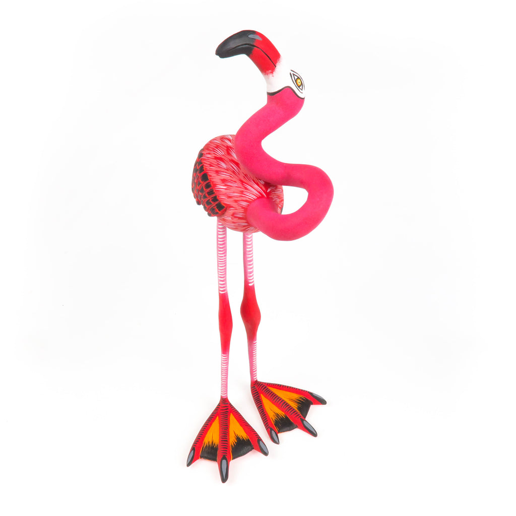 Flamingo - Oaxacan Alebrije Wood Carving - VivaMexico.com