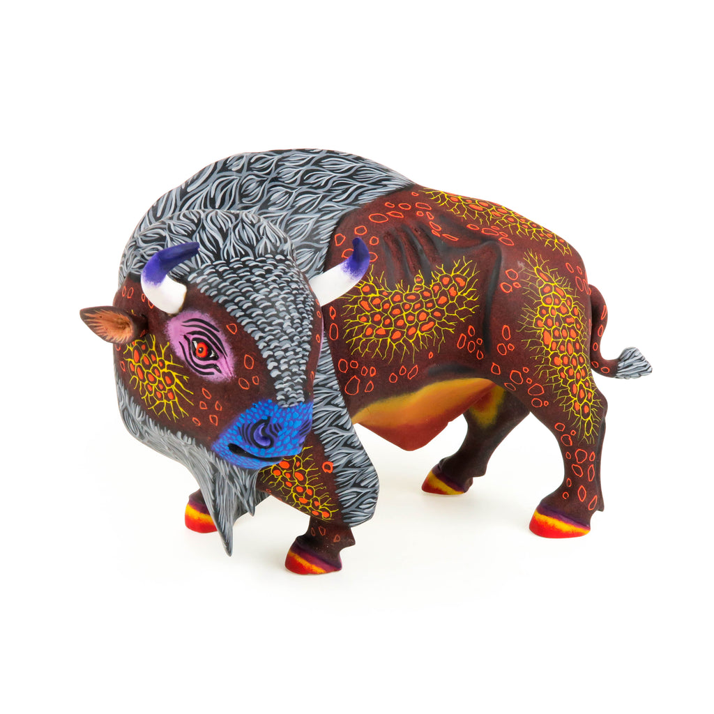 Bison - Oaxacan Alebrije Wood Carving – VivaMexico.com - Mexican Art
