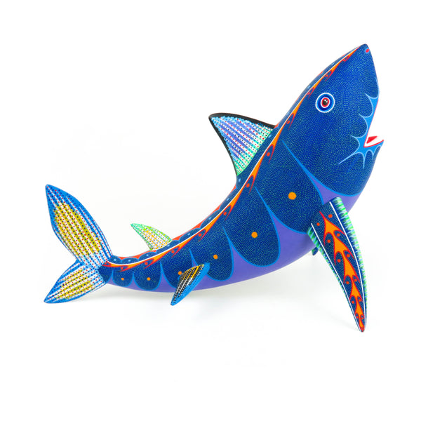 Blue Shark - Oaxacan Alebrije Wood Carving - VivaMexico.com