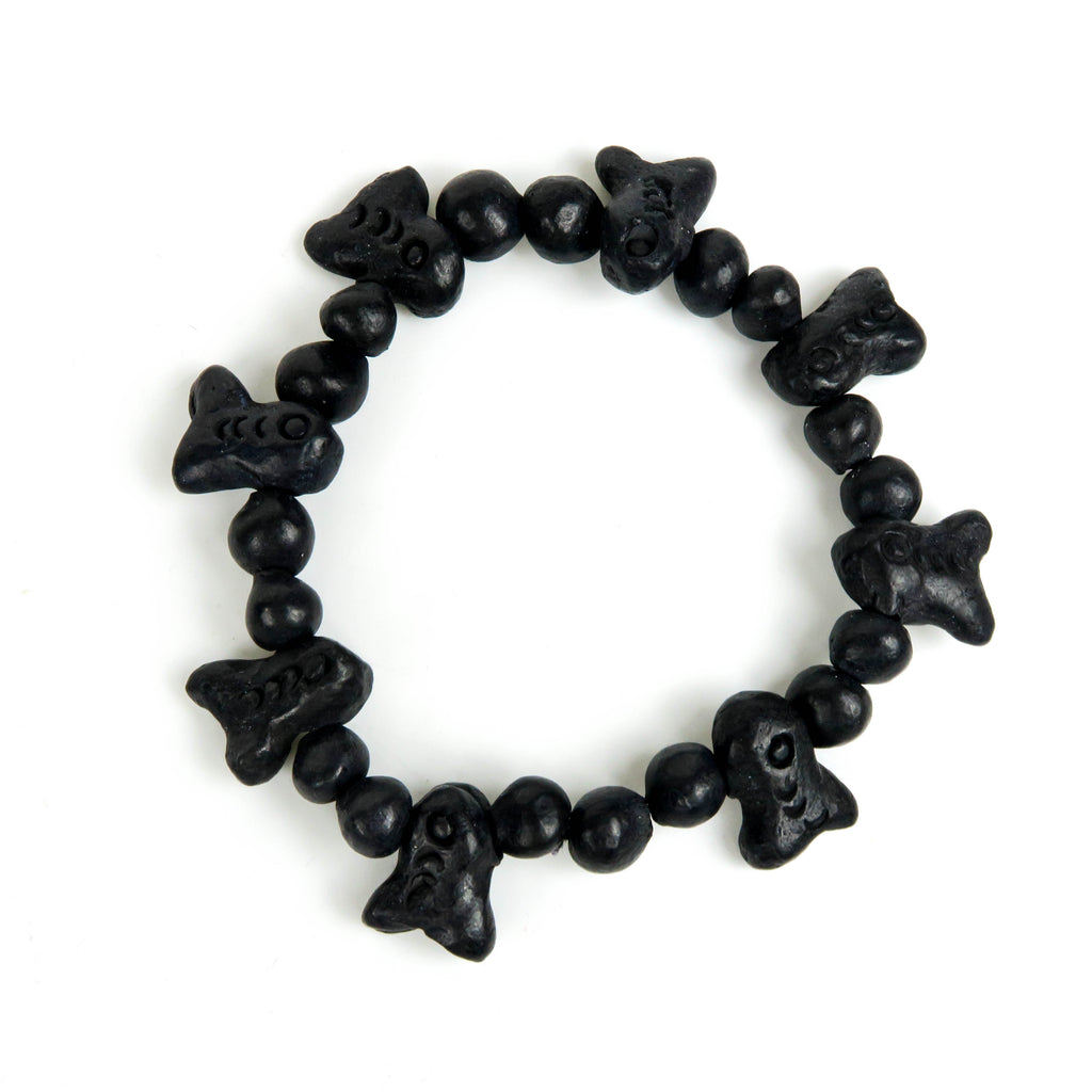 Barro Negro (Mexican Black Clay): Fish Bead Bracelet - VivaMexico.com