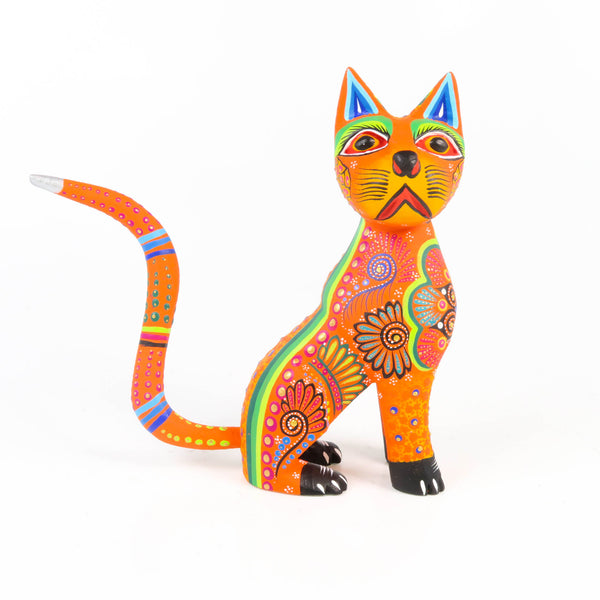 Orange Cat - Oaxacan Alebrije Wood Carving