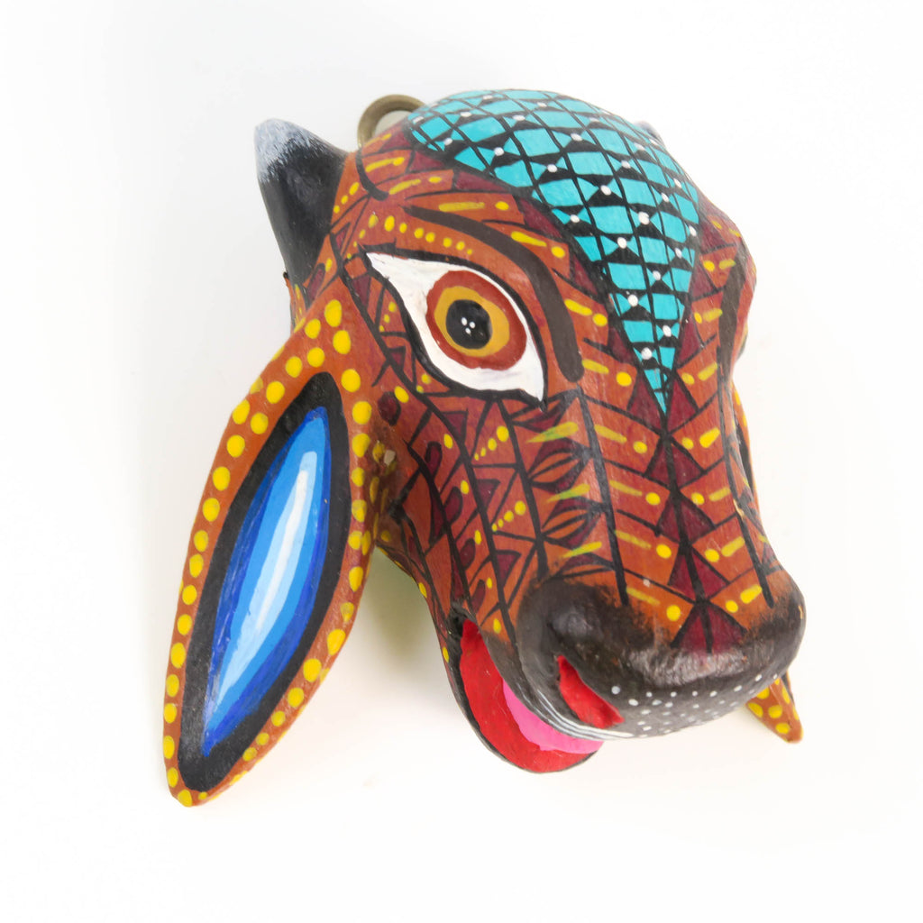 Small Zapotec Cow Head - Oaxacan Alebrije Wood Carving