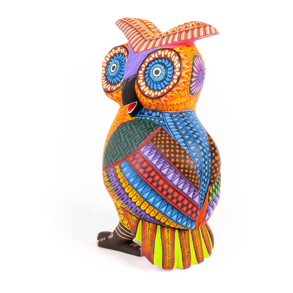 Orange Owl - Oaxacan Alebrije Wood Carving