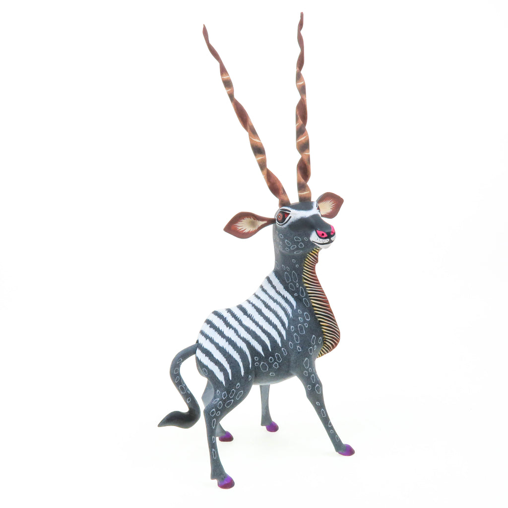 Spiral Horned Antelope - Oaxacan Alebrije Wood Carving - Eleazar Morales