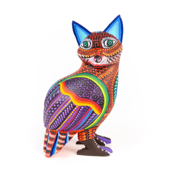 Owl Raccoon Fusion - Oaxacan Alebrije Wood Carving