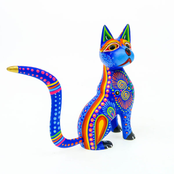 Blue Cat - Oaxacan Alebrije Wood Carving
