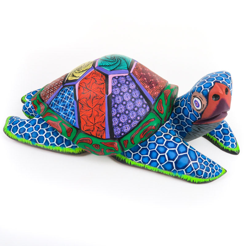 Vibrant Turtle - Oaxacan Alebrije Wood Carving - VivaMexico.com