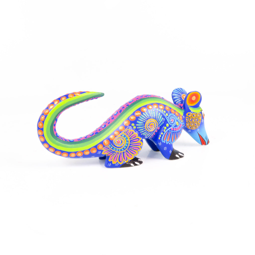 Blue Opossum - Oaxacan Alebrije Wood Carving – VivaMexico.com