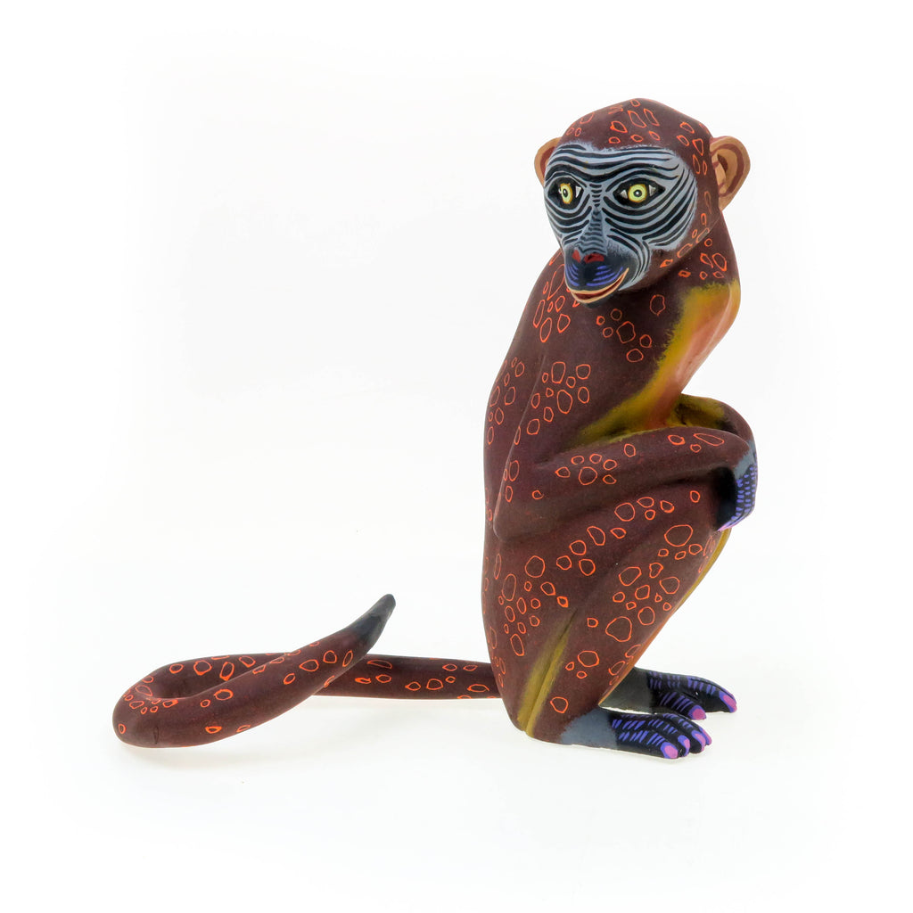 Sitting Monkey - Oaxacan Alebrije Wood Carving - Eleazar Morales