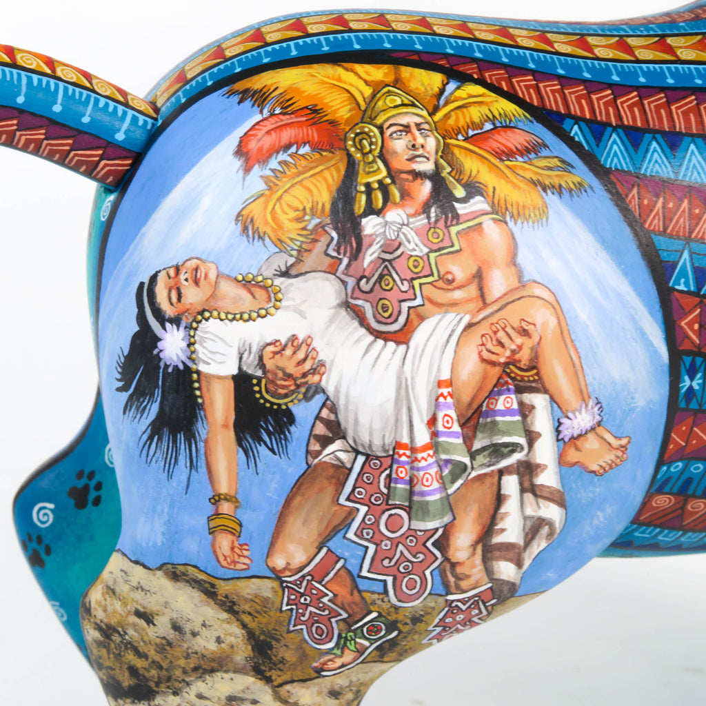 Aztec Xoloitzcuintle Dog - Oaxacan Alebrije Wood Carving