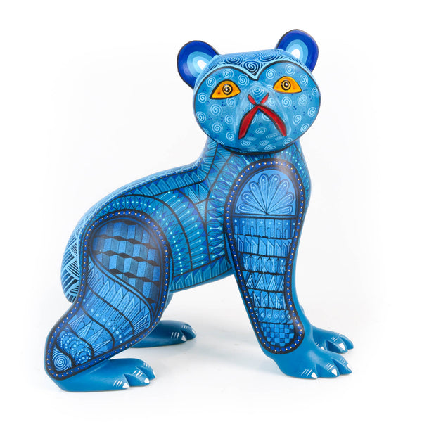 Blue Bear - Oaxacan Alebrije Wood Carving