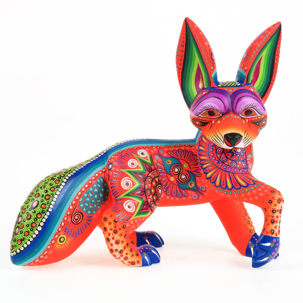 Vibrant Fox - Oaxacan Alebrije Wood Carving