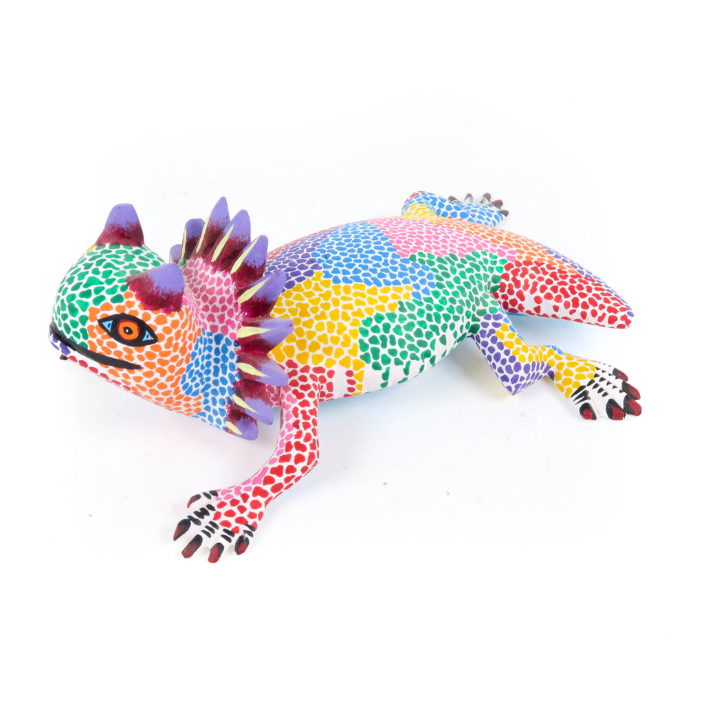 Exceptional Horned Lizard - Oaxacan Alebrije Wood Carving