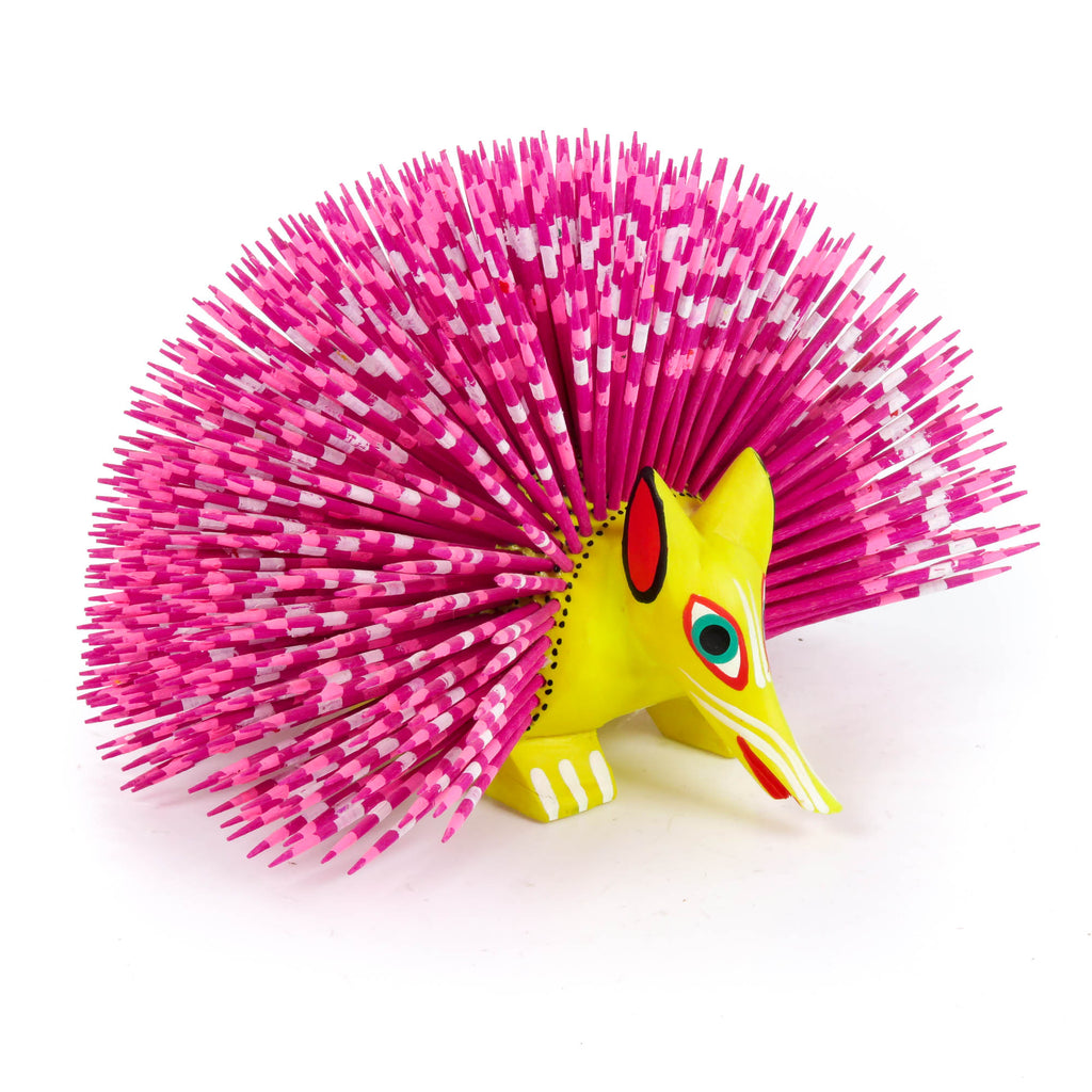 Porcupine (Yellow & Red) - Oaxacan Alebrije Wood Carving