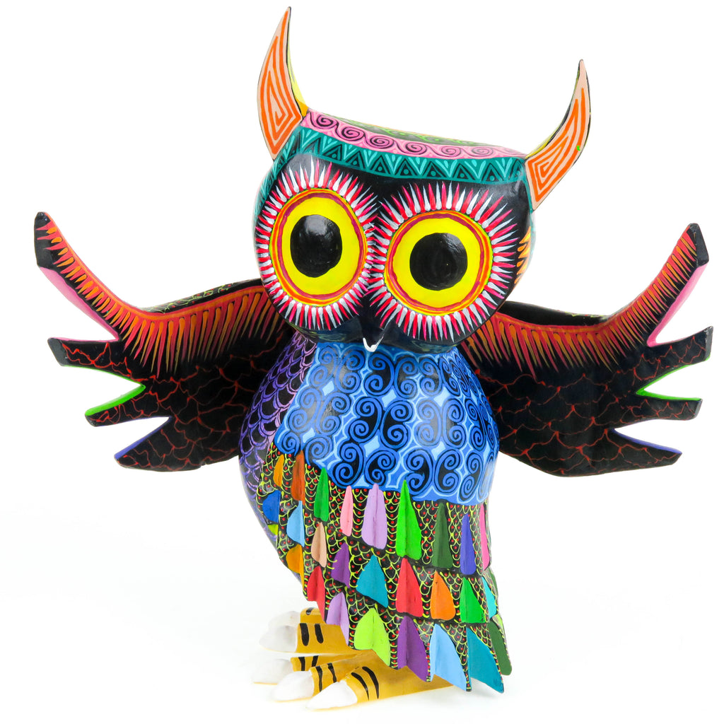 Colorful Owl - Oaxacan Alebrije Wood Carving