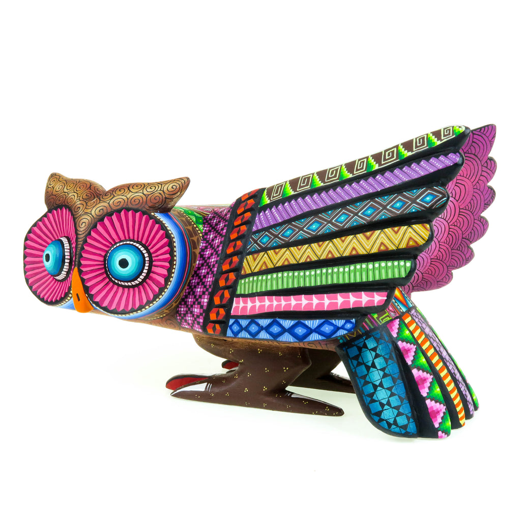 Crouching Owl - Oaxacan Alebrije Wood Carving