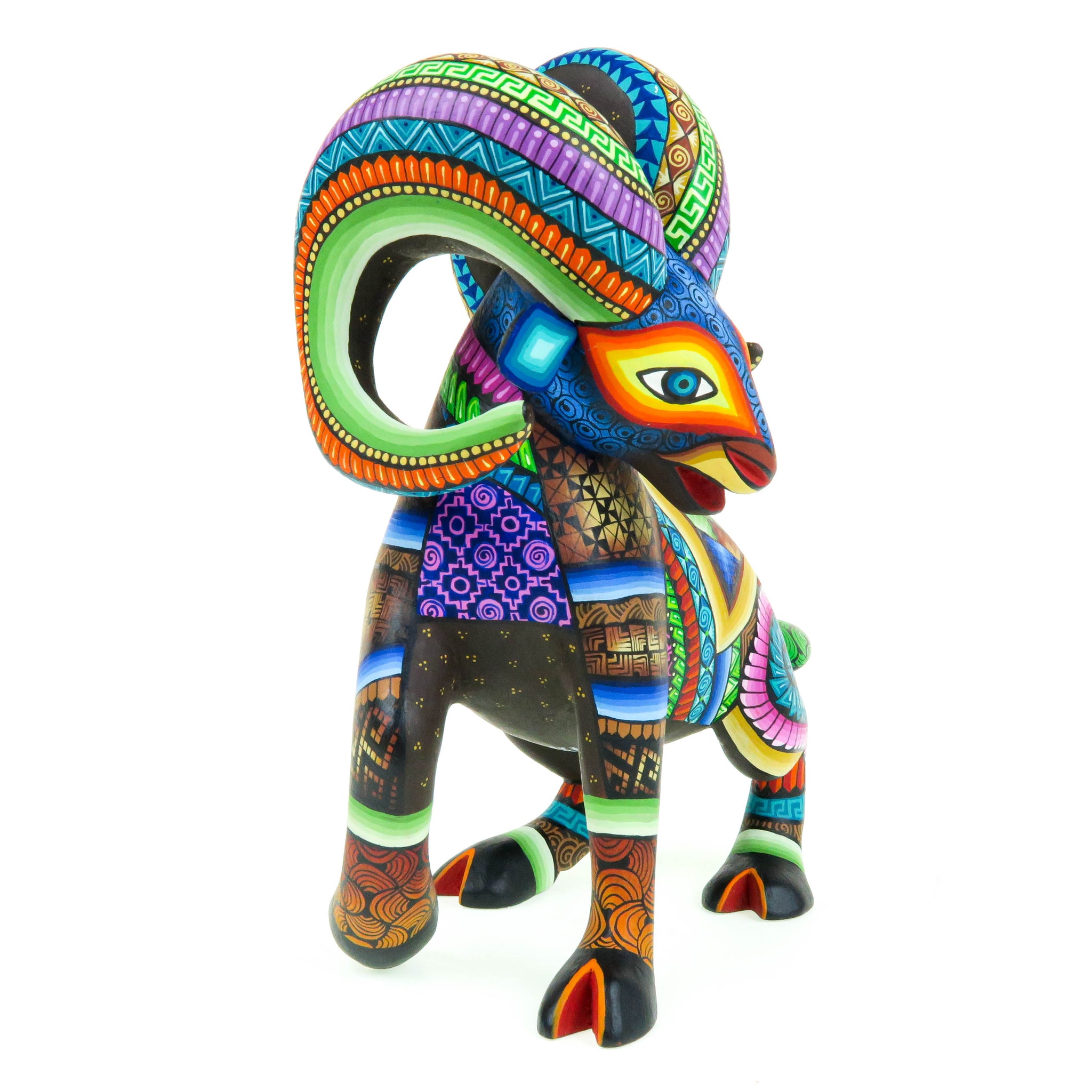 Bighorn Ram - Oaxacan Alebrije Wood Carving – VivaMexico.com - Mexican Art