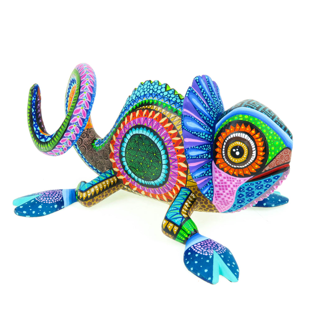 Colorful Chameleon - Oaxacan Alebrije Wood Carving