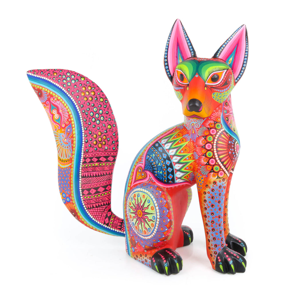 Orange Fox - Oaxacan Alebrije Wood Carving