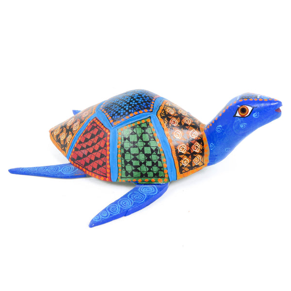 Blue Sea Turtle - Oaxacan Alebrije Wood Carving