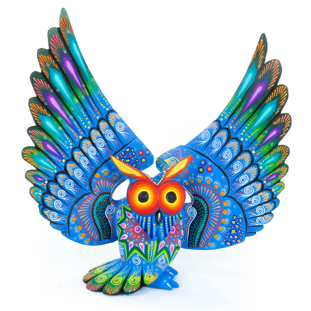 Blue Owl - Oaxacan Alebrije Wood Carving