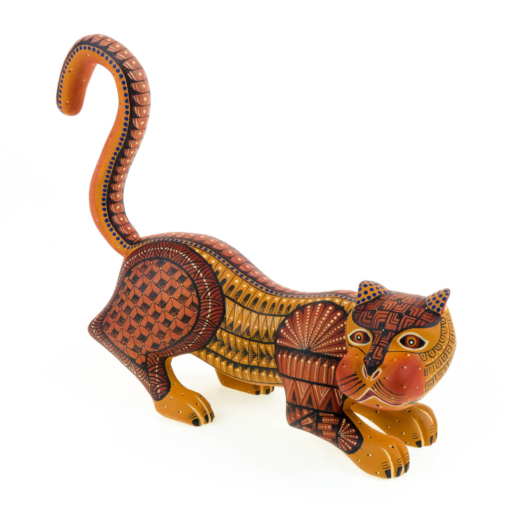 Pouncing Jaguar - Oaxacan Alebrije Wood Carving