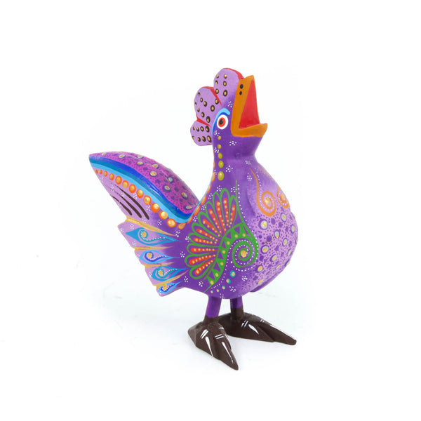 Purple Rooster - Oaxacan Alebrije Wood Carving