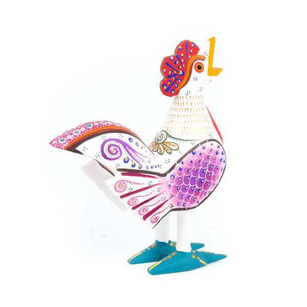 White Rooster - Oaxacan Alebrije Wood Carving