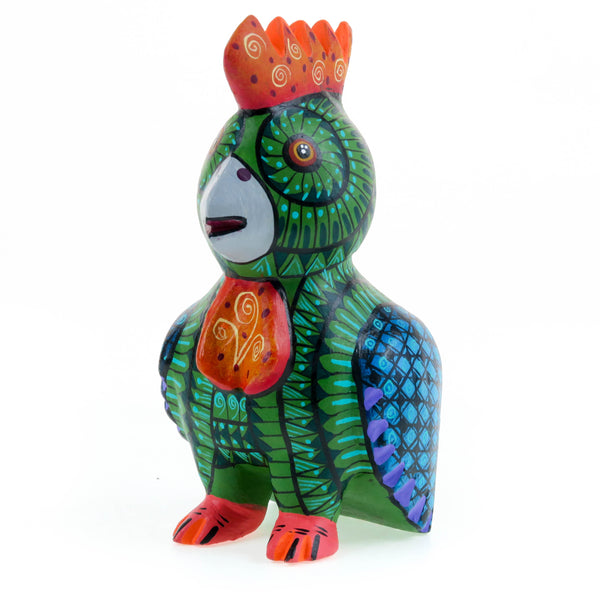 Green Rooster - Oaxacan Alebrije Wood Carving