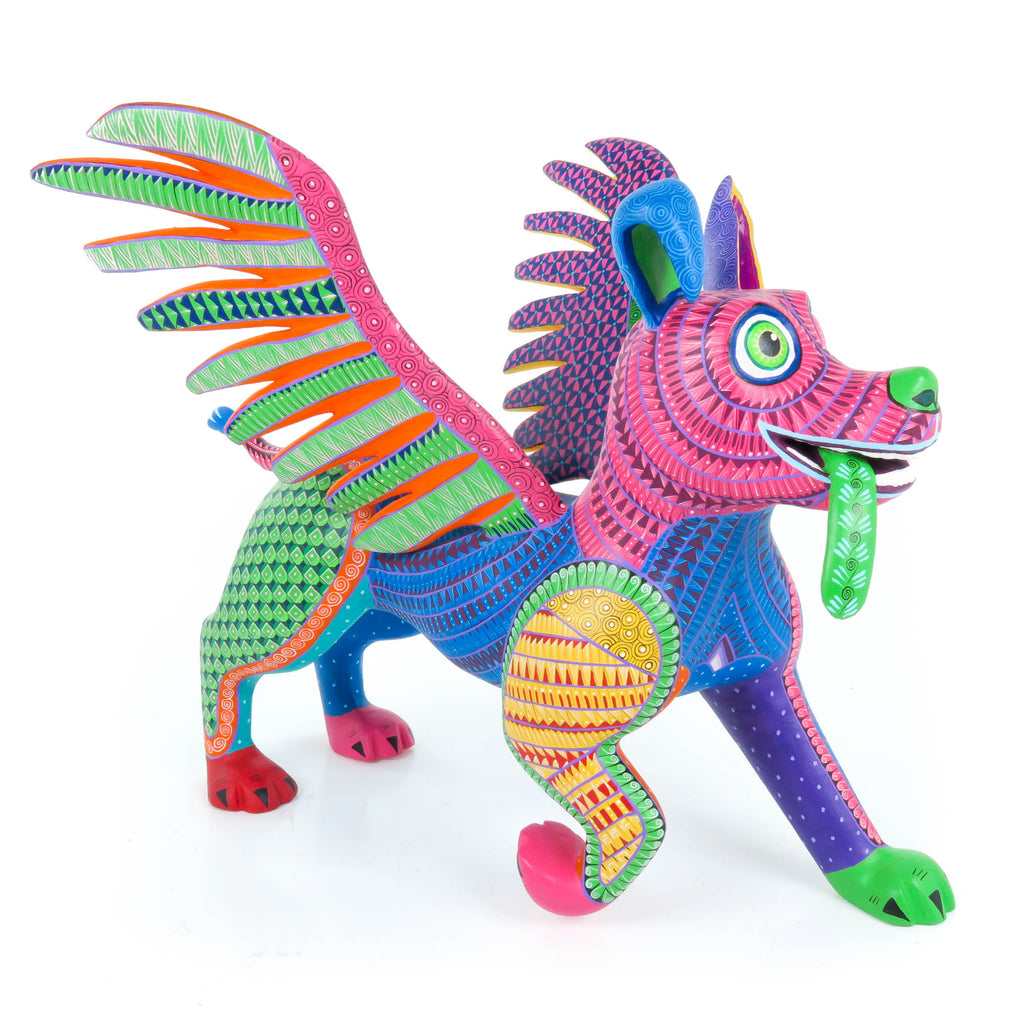 Large Dante Winged Dog - Oaxacan Alebrije Wood Carving
