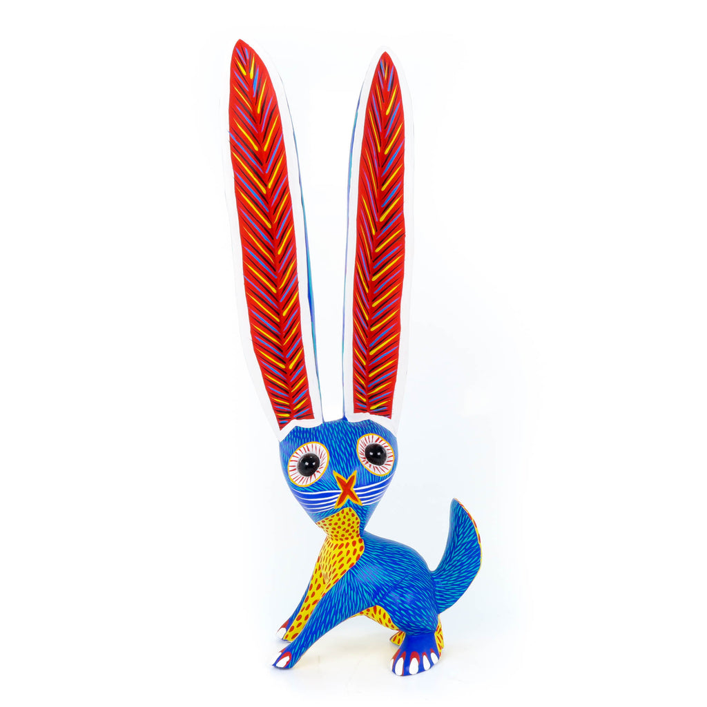 Big Eared Rabbit (Blue) - Oaxacan Alebrije Wood Carving