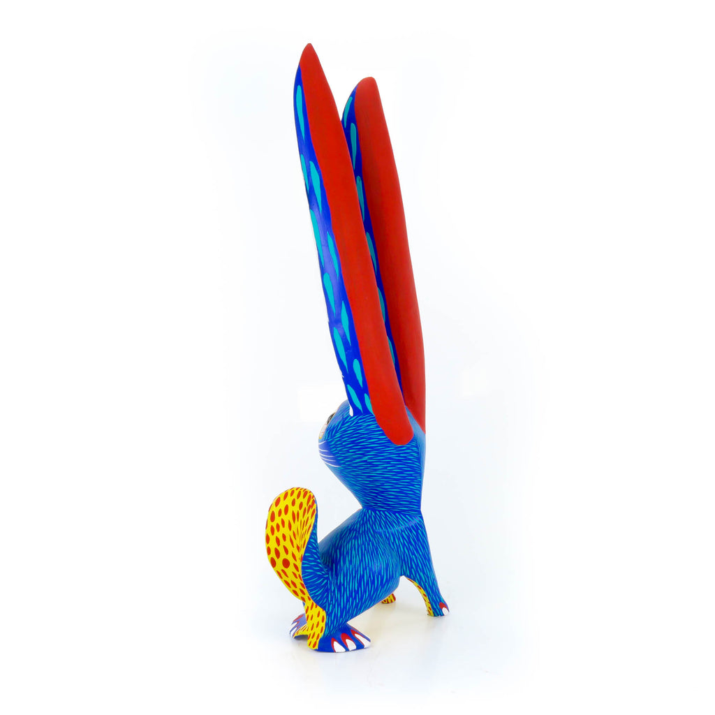 Big Eared Rabbit (Blue) - Oaxacan Alebrije Wood Carving