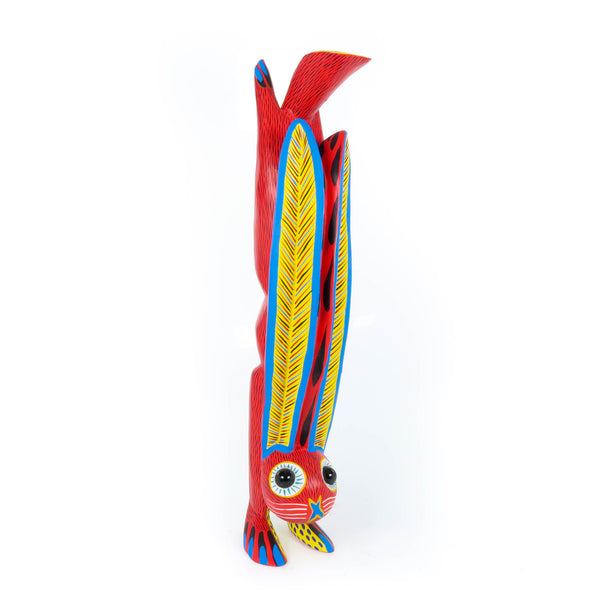 Handstand Rabbit (Red) - Oaxacan Alebrije Wood Carving