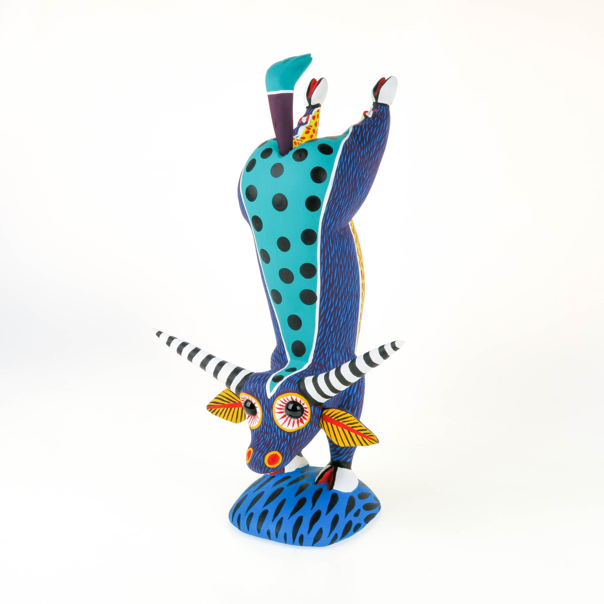 Blue Handstand Bull - Oaxacan Alebrije Wood Carving – VivaMexico.com ...