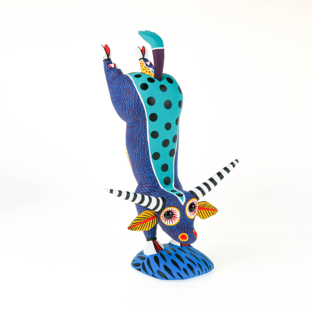 Blue Handstand Bull - Oaxacan Alebrije Wood Carving – VivaMexico.com ...