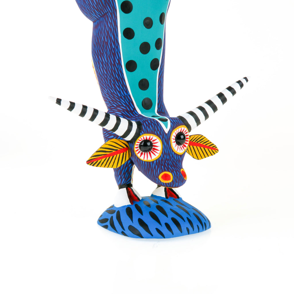 Blue Handstand Bull - Oaxacan Alebrije Wood Carving – VivaMexico.com ...