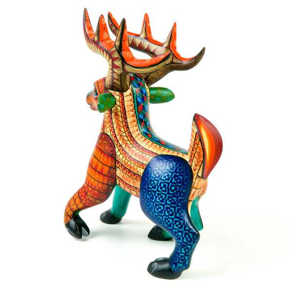 Cheerful Deer - Oaxacan Alebrije Wood Carving - VivaMexico.com
