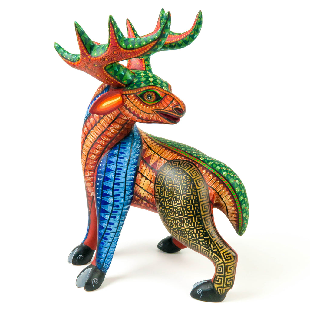 Masterpiece Deer - Oaxacan Alebrije Wood Carving - VivaMexico.com