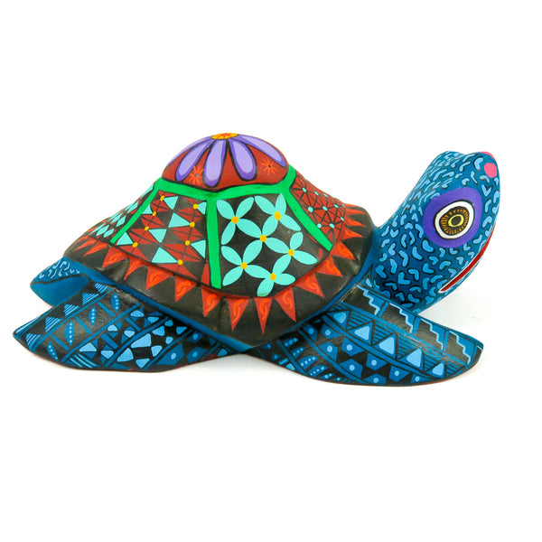 Colorful Turtle - Oaxacan Alebrije Wood Carving - VivaMexico.com