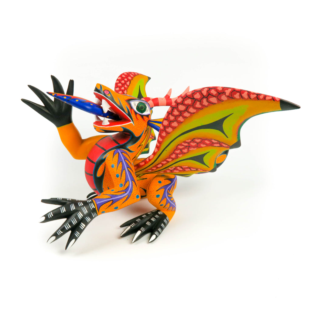 Fantastic Dragon - Oaxacan Alebrije Wood Carving - VivaMexico.com