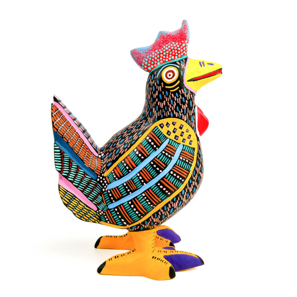 Colorful Chicken - Oaxacan Alebrije Wood Carving - VivaMexico.com