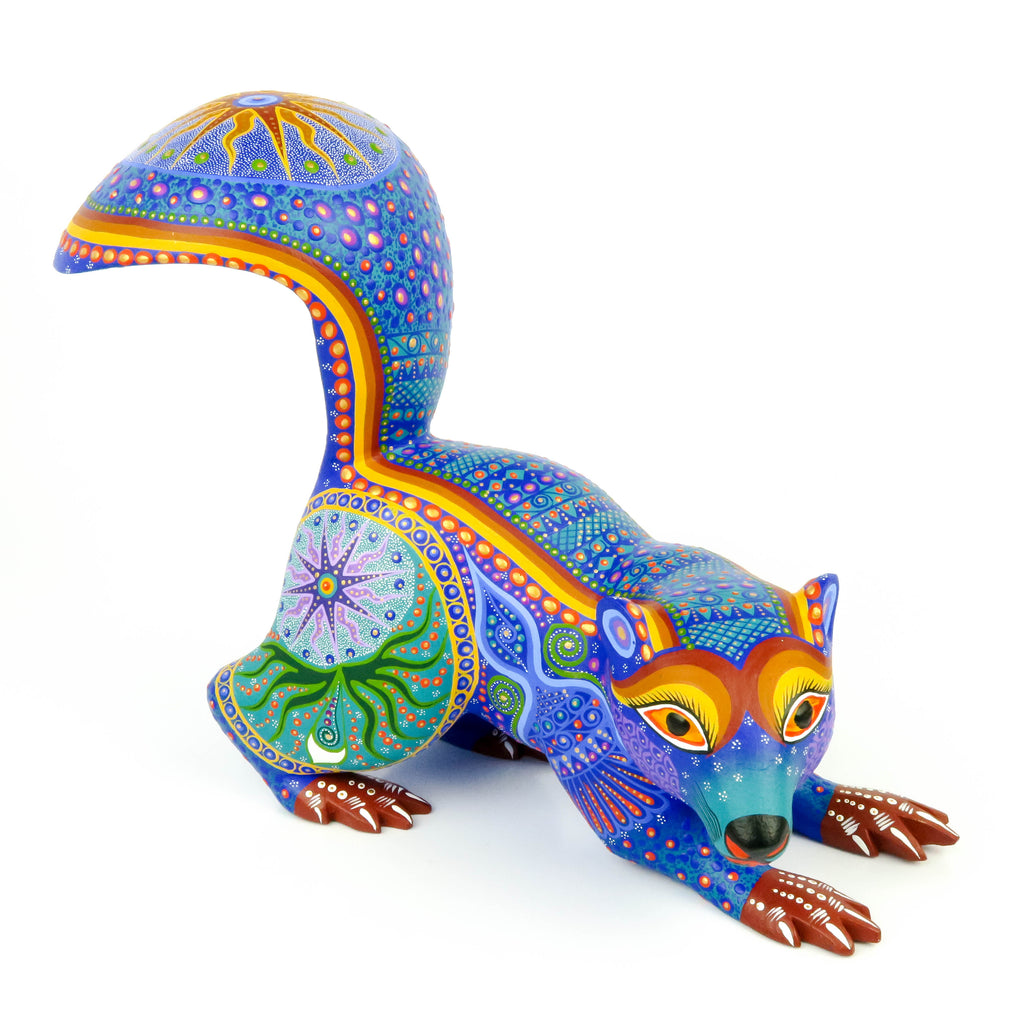 Blue Squirrel - Oaxacan Alebrije Wood Carving - VivaMexico.com