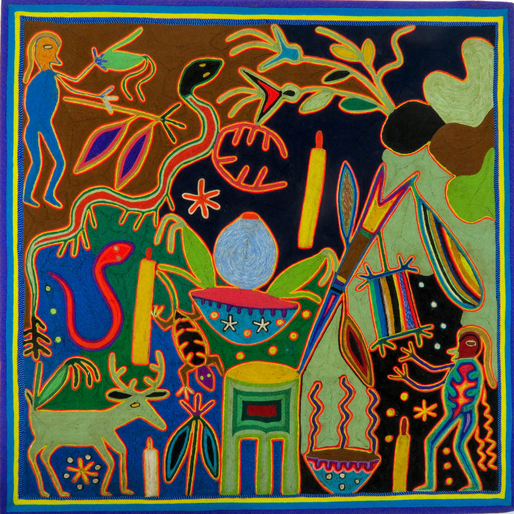 Huichol Yarn Painting (24" x 24")
