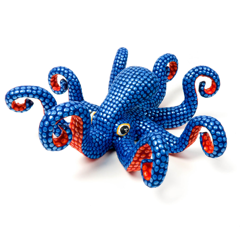Blue Octopus - Oaxacan Alebrije Wood Carving – VivaMexico.com