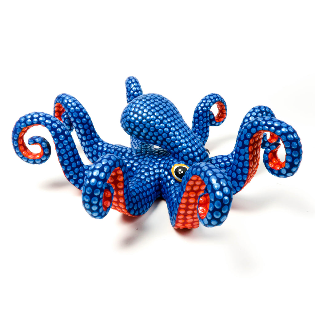 Blue Octopus - Oaxacan Alebrije Wood Carving – VivaMexico.com
