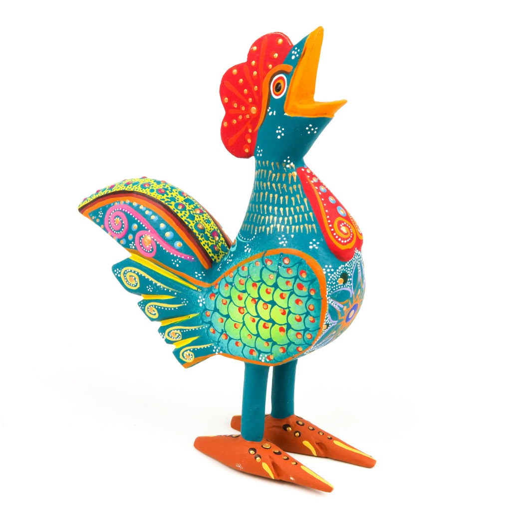 Beautiful Rooster - Oaxacan Alebrije Wood Carving Mexican Folk Art Sculpture - VivaMexico.com