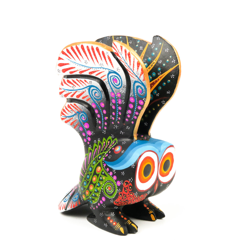 Owl in Flight - Oaxacan Alebrije Wood Carving Sculpture - VivaMexico.com