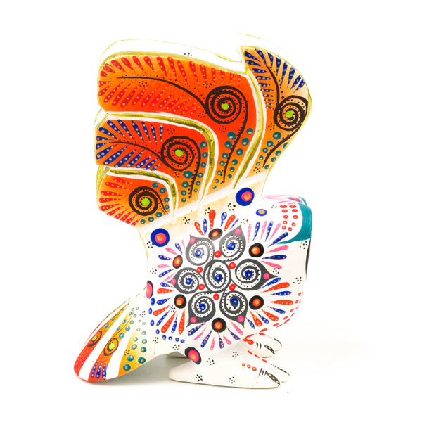 White Owl - Oaxacan Alebrije Wood Carving Mexican Folk Art Sculpture - VivaMexico.com